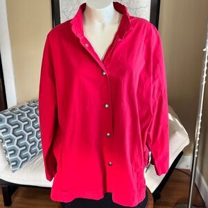 Eleven Stitch Design Red Boxy Oversized Cotton Blend Jacket/Overshirt USA